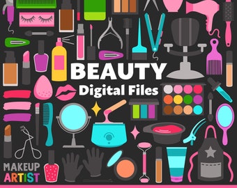 Beauty Digital Files, SVG PNG JPG, Clipart, Cut Files, Cricut, Makeup, Cosmetics, Hair Stylist, Salon, Beautician, Cosmetology, Esthetician