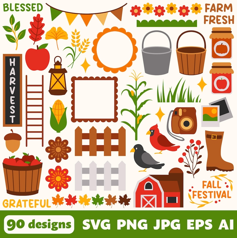 Pumpkin Patch Digital Files, SVG PNG JPG, Clipart, Cut Files, Cricut ...
