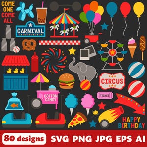 Fair Rides Svg Carnival Digital Files, SVG PNG JPG, Clipart, Cut Files, Cricut, Rides ...