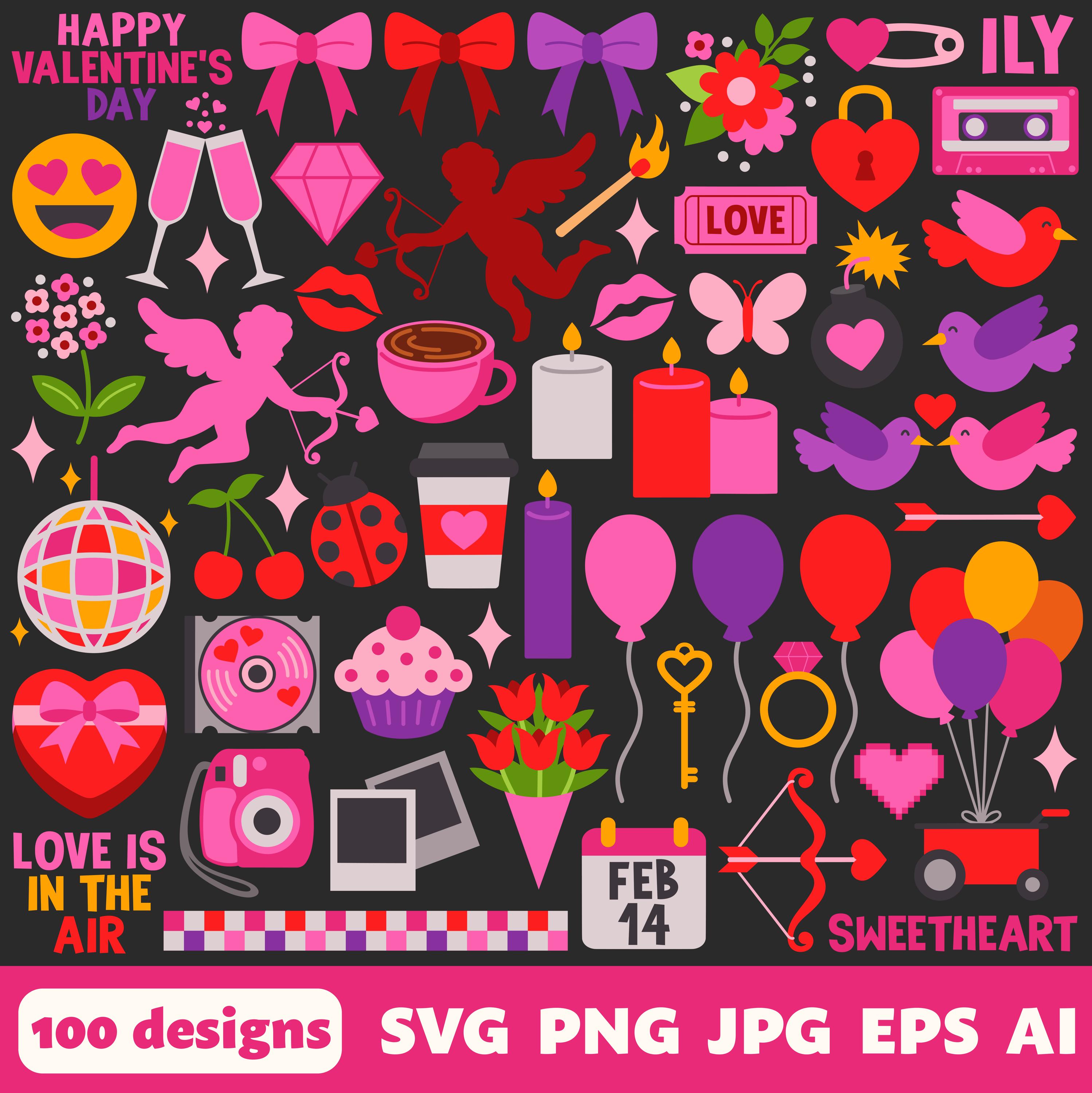 Valentine's Day Digital Files, SVG PNG JPG, Clipart, Cut Files, Cricut ...