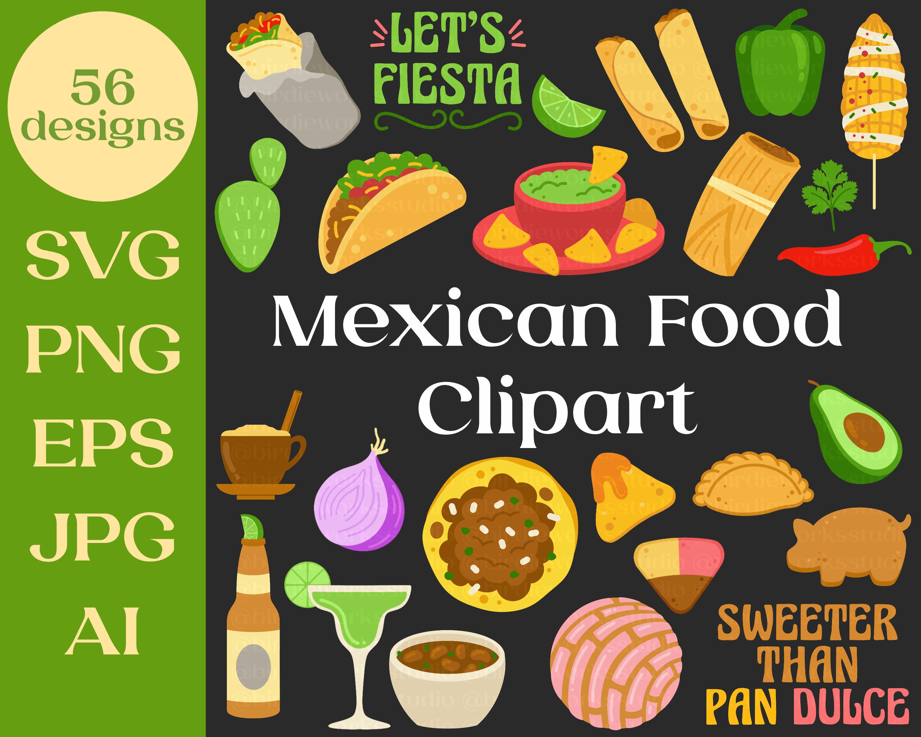 Mexican Food Clipart & Cut Files SVG PNG JPG Cricut Etsy