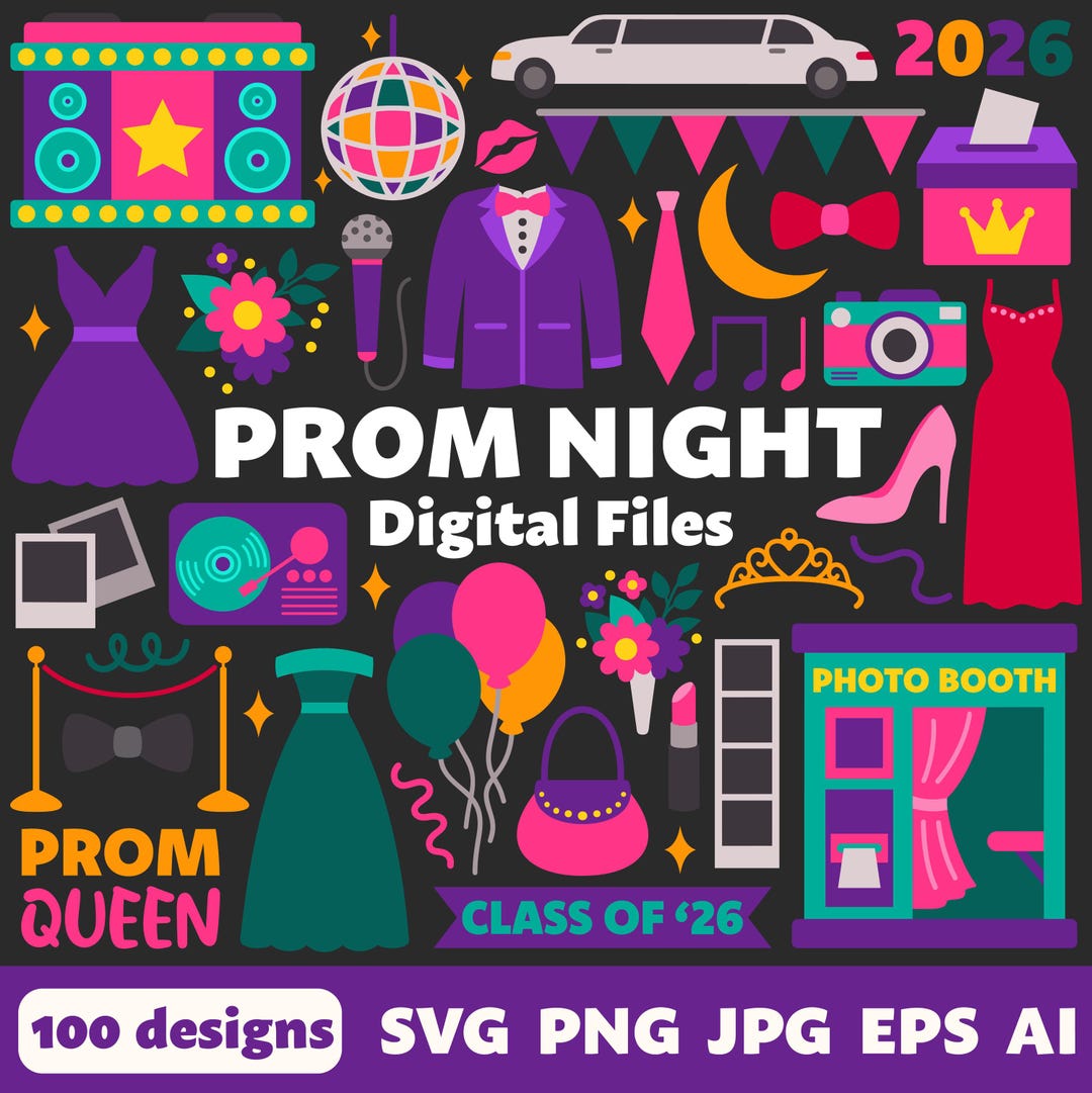 Prom Night Digital Files, SVG PNG JPG, Clipart, Cut Files, Cricut ...