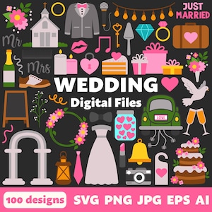 Digitale bruiloftbestanden, SVG PNG JPG, clipart, gesneden bestanden, afdrukbaar, Cricut, huwelijk, bruid, bruidegom, bruidsmeisje, getuige, voorstel, ring