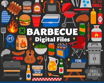 Archivos digitales de barbacoa, SVG, PNG, JPG, imágenes prediseñadas, archivos de corte, gráficos, iconos, Cricut, familia, fiesta, verano, picnic, barbacoa, parrilla, filete, cerveza
