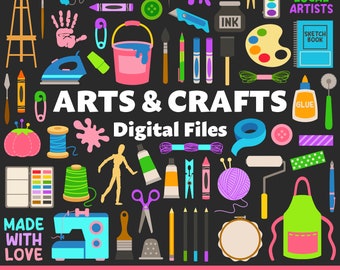 Arts & Crafts Digital Files, SVG PNG JPG, Clipart, Cut Files, Graphics, Cricut, Icons, Art Supplies, Crafts, Artist, School, Classroom