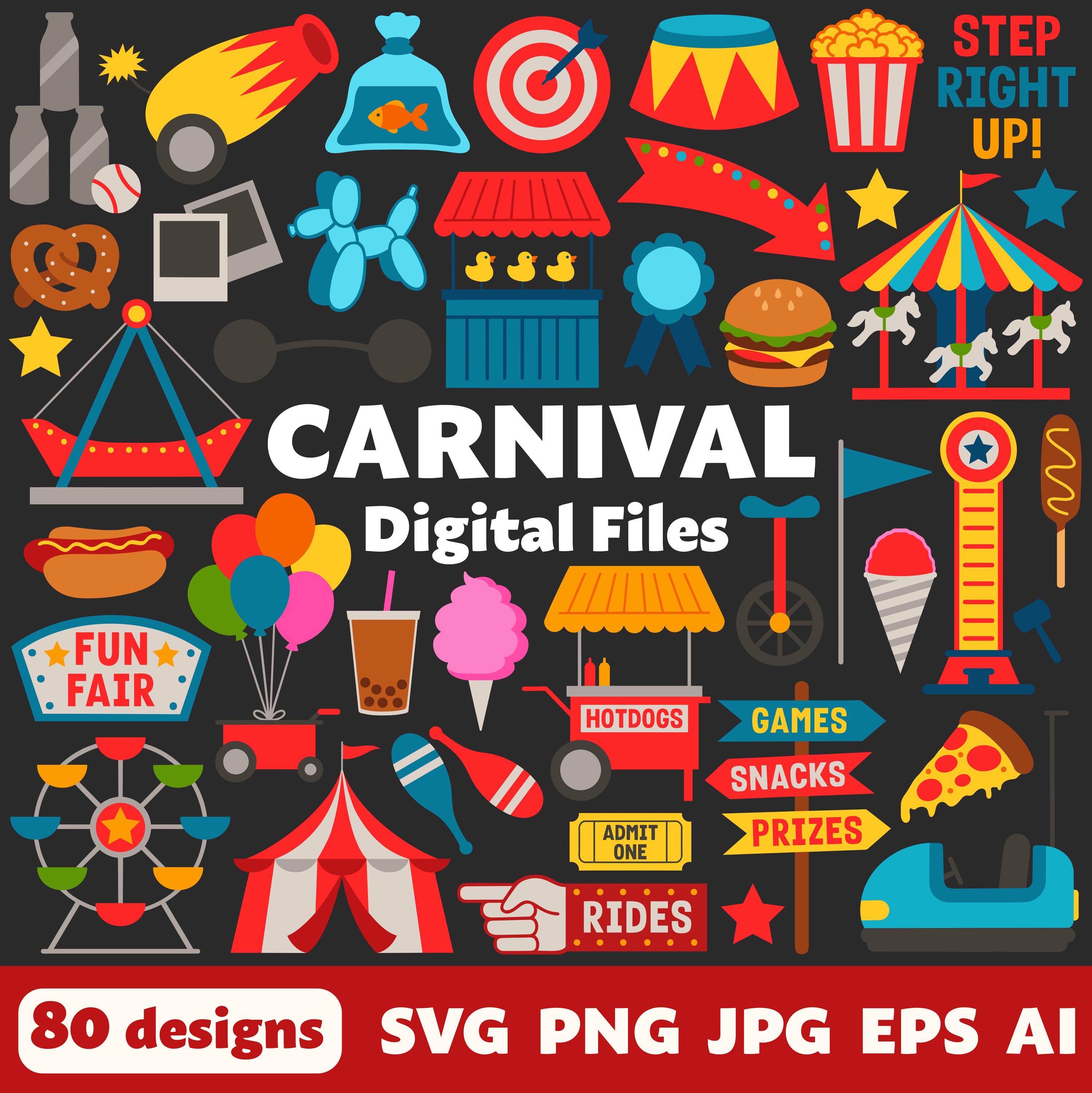 Carnival Digital Files, SVG PNG JPG, Clipart, Cut Files, Cricut, Rides,  Food, Fun, State Fair, County Fair, Amusement Park, Circus, Carousel - Etsy, image size:2998x3000