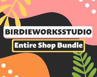 Birdieworksstudio Entire Shop Digital File Bundle - Clipart - Cut Files - Graphics - PNG - SVG - JPG - Growing Bundle - Craft Supplies