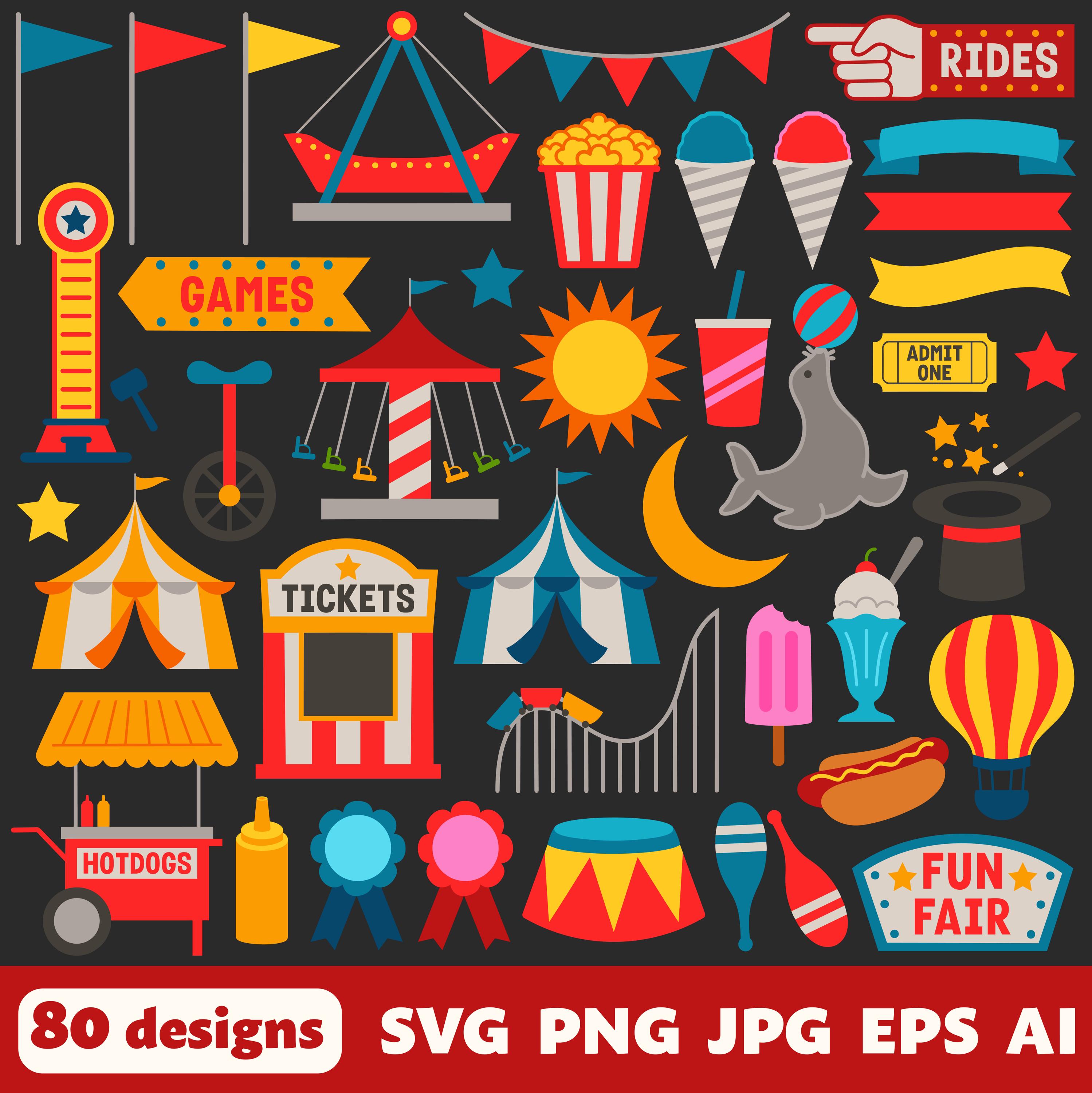 Fair Rides Svg Carnival Digital Files, SVG PNG JPG, Clipart, Cut Files, Cricut, Rides ...