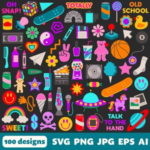 Nostalgic 90s Digital Files, SVG PNG JPG, Clipart, Cut Files, Graphics ...
