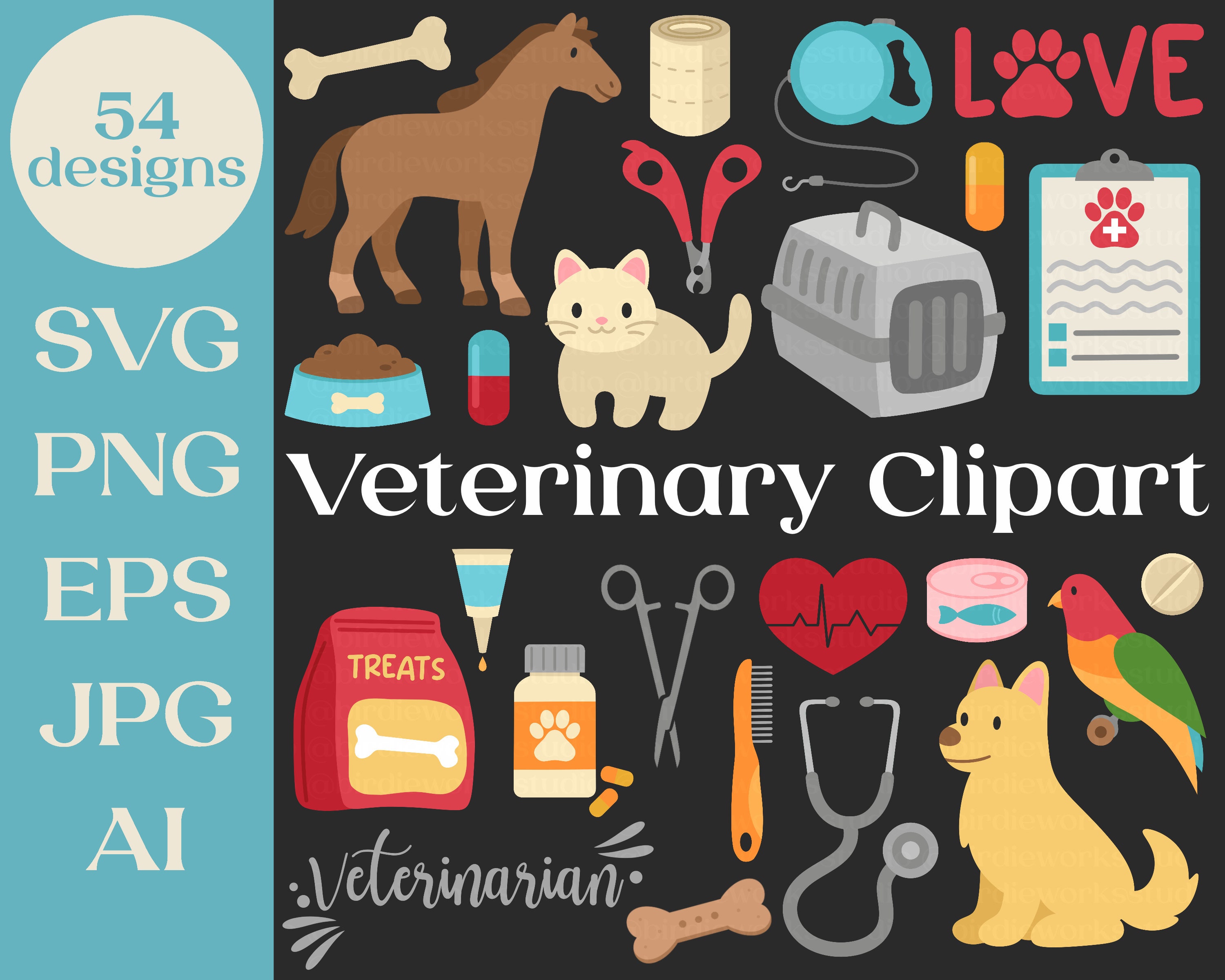 veterinarians with animals clipart image