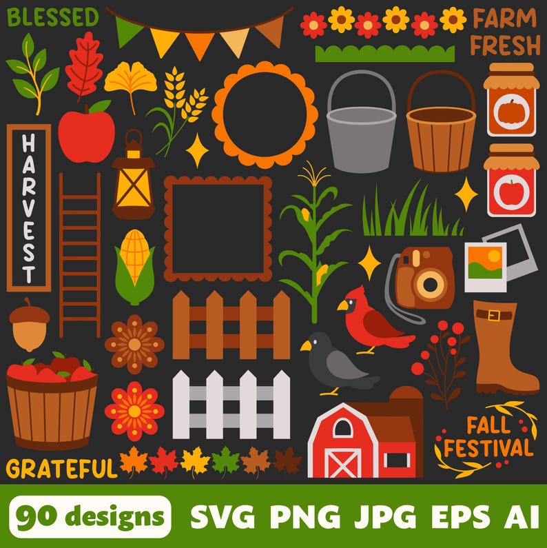 Pumpkin Patch Digital Files, SVG PNG JPG, Clipart, Cut Files, Cricut ...