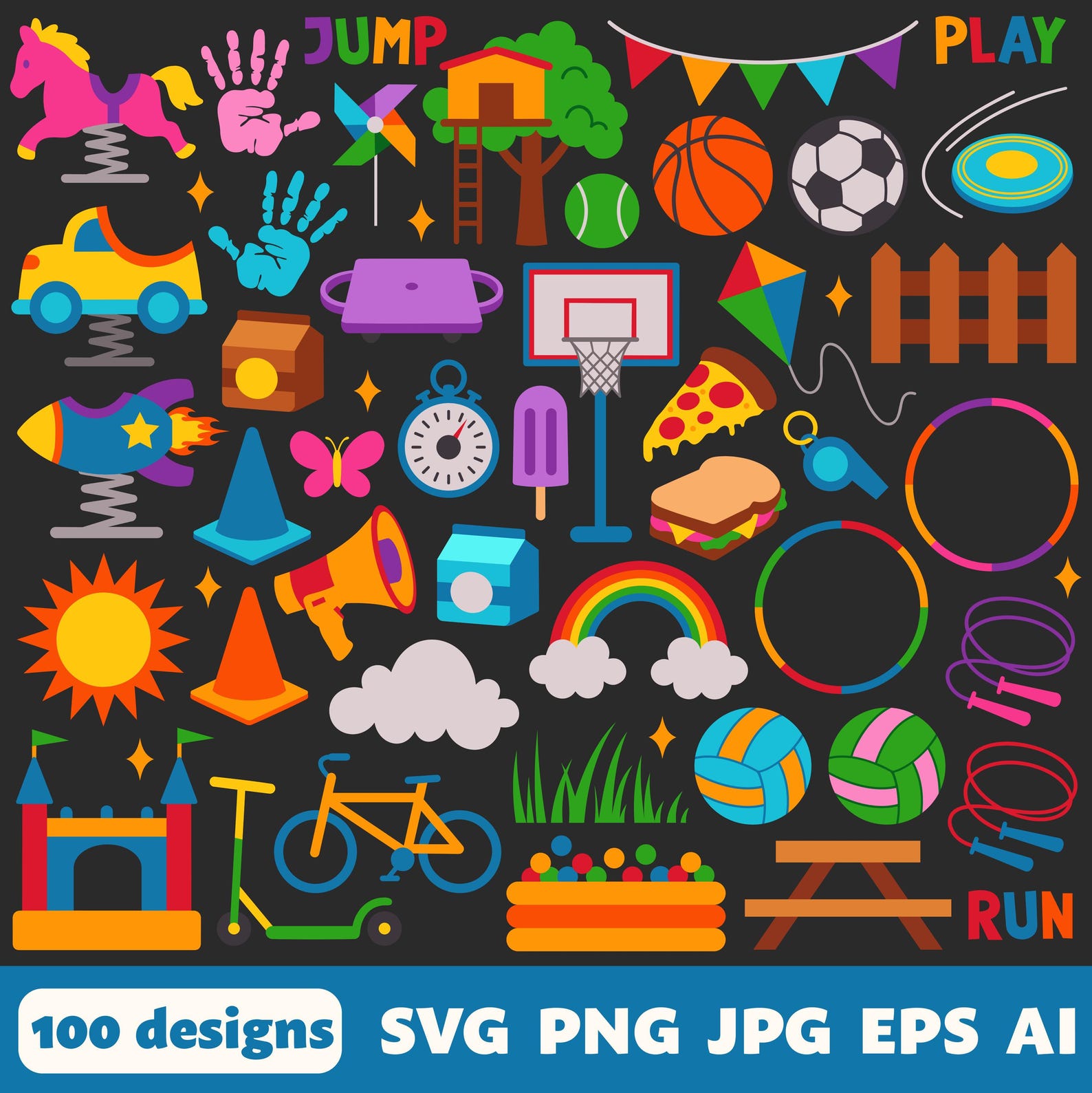Playground Digital Files, SVG PNG JPG, Clipart, Cut Files, Cricut ...