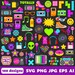 Retro 80s Digital Files, SVG PNG JPG, Clipart, Cut Files, Cricut ...