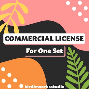 Licenza per uso commerciale Birdieworksstudio - valida per un set - Download digitali - Clipart - File tagliati