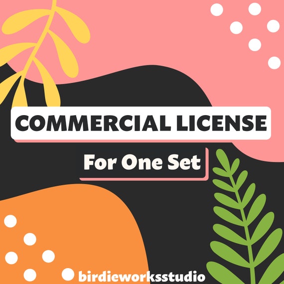 Birdieworksstudio Commercial Use License - valid for one set - Digital Downloads - Clipart - Cut Files