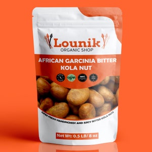African Garcinia Bitter Kola Nuts, Super Fresh, Organic & GMO-free - 8 oz