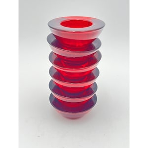 Crate & Barrel Red Glass Tea Light Votive holders set of 6 READ