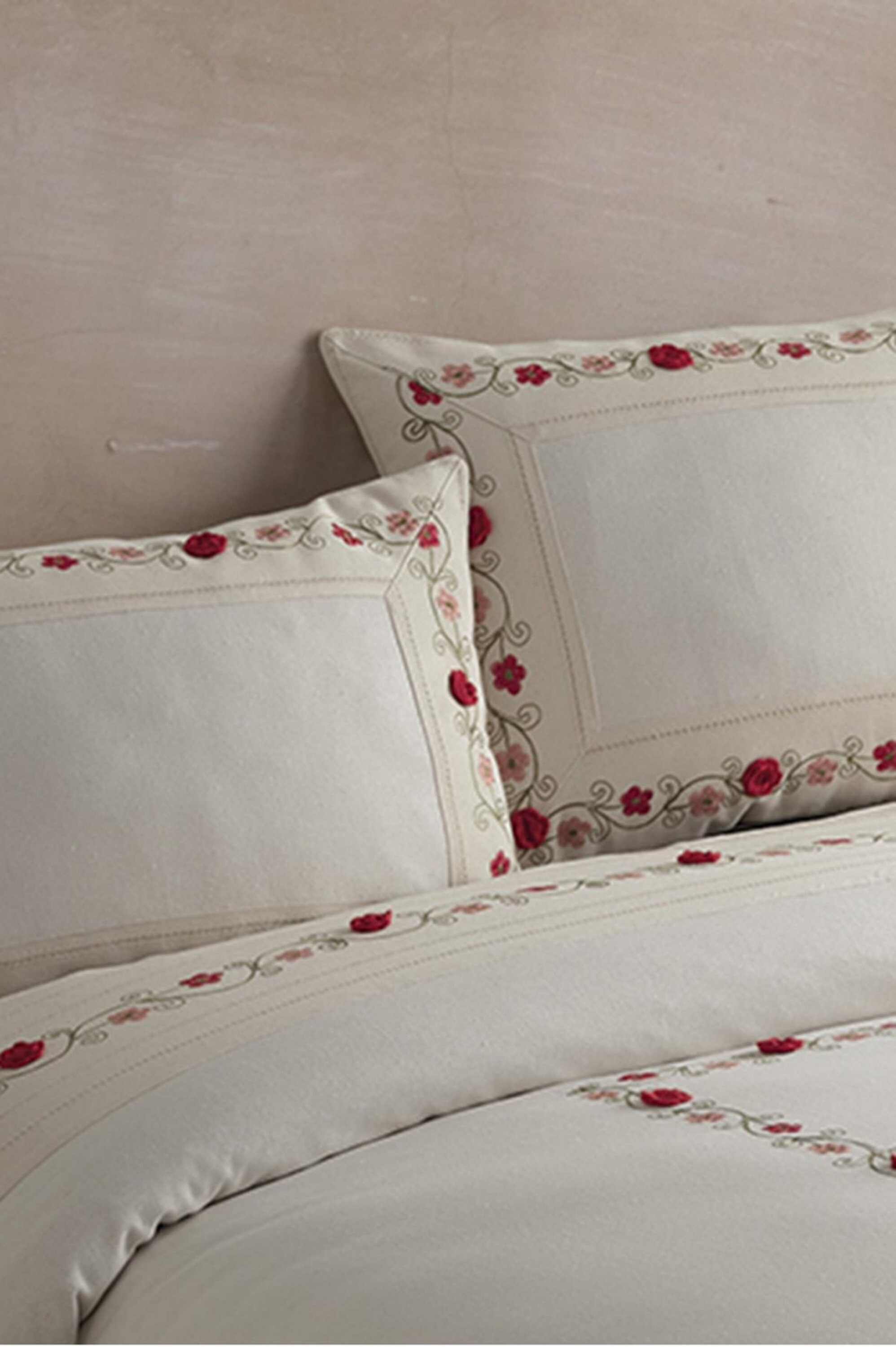 Embroidered Linen Duvet Cover Natural Colour Duvet Cover Etsy