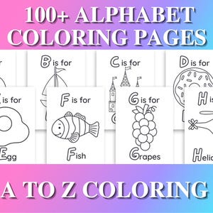 Alphabet Coloring Pages /Toddler Coloring Book / Coloring Activity for Toddlers