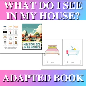 Speech & Autism Communication Book | Interactive Sentence Builder | Visual Supports, Early Learning, Speech Therapy | House Theme Printable