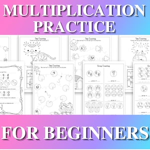 Multiplication Activity Book, Beginner Multiplication Workbook for 2nd Grade, Multiplication 1 through 5 Printables