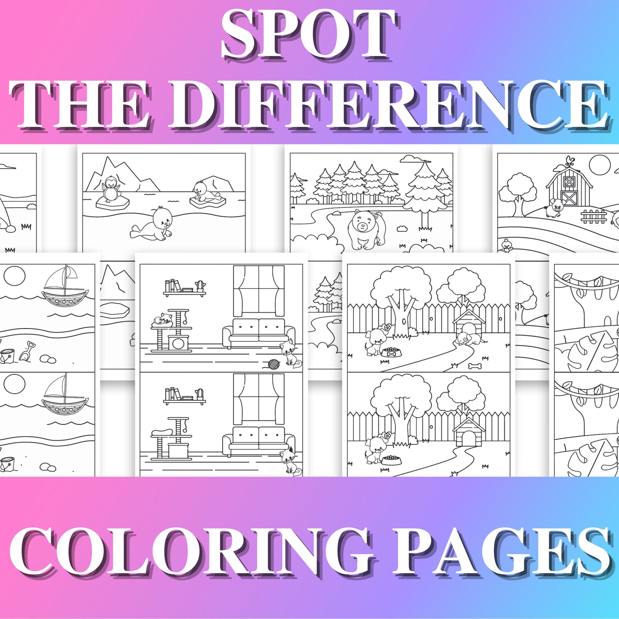 Spot the Difference Coloring Printable Pages for Children - Etsy