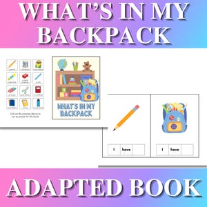 Speech & Autism Communication Book | Interactive Sentence Builder | Visual Supports, Early Learning,Speech Therapy| Backpack Theme Printable