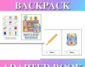 Communicatieboek spraak en autisme | Interactieve zinsbouwer | Visuele ondersteuning, vroeg leren, spraaktherapie| Afdrukbaar rugzakthema