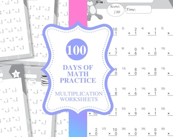 Multiplizieren und leuchten: 100-Tage Mathepraxis; Multiplikations-Arbeitsblätter für Schüler der 2.Klasse - Mathe der 2.Klasse - Digitaler Download