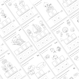 Sight Word Cut and Paste Activity, 50 Fry Sight Word Worksheets for ...