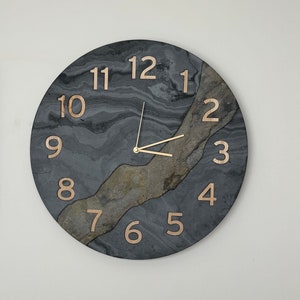 Greyish Slate type stone wall clock,  beautiful decoration, clocks for wall, clocks face. wall clock modern, Orologio, silent clock, wanduhr