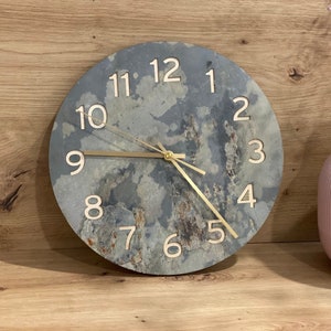 Modern wall clock , 12 number Autumn pattern stone wall clock, round wall clock, perfect gift for home, home decoration