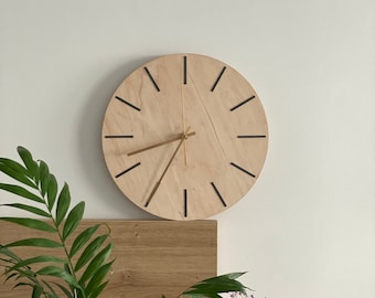 Slate/Wood wall clock -  Wooden clock Modern wall clock Retro clock