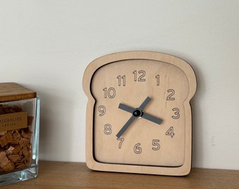 Bread shape table clock , small clock, Unique clock, unique home decorations, unique gift for parents, House warming gift, kitchen clock