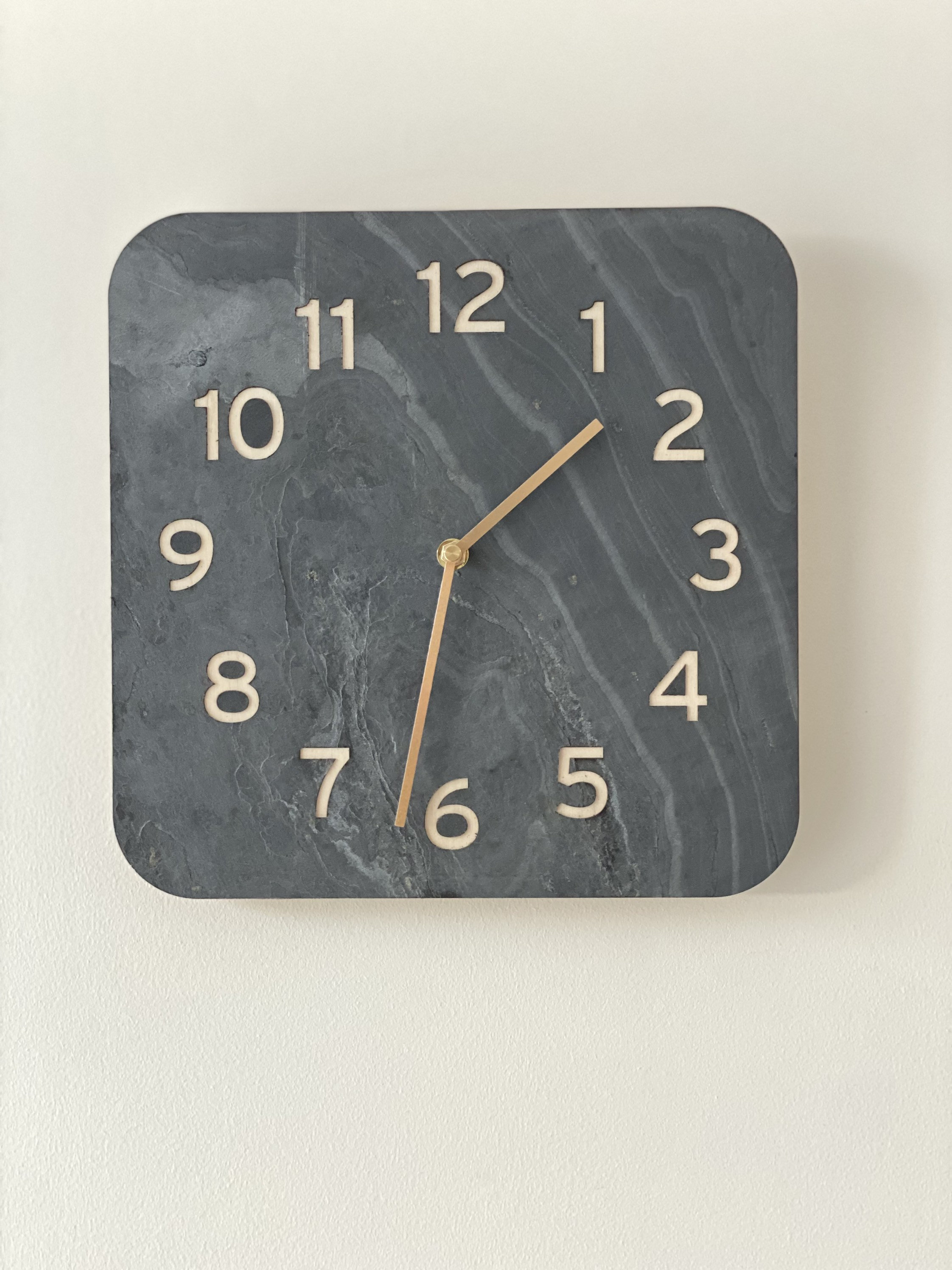 Rounded Square Black Wall Clock With SECONDS HAND Round Etsy