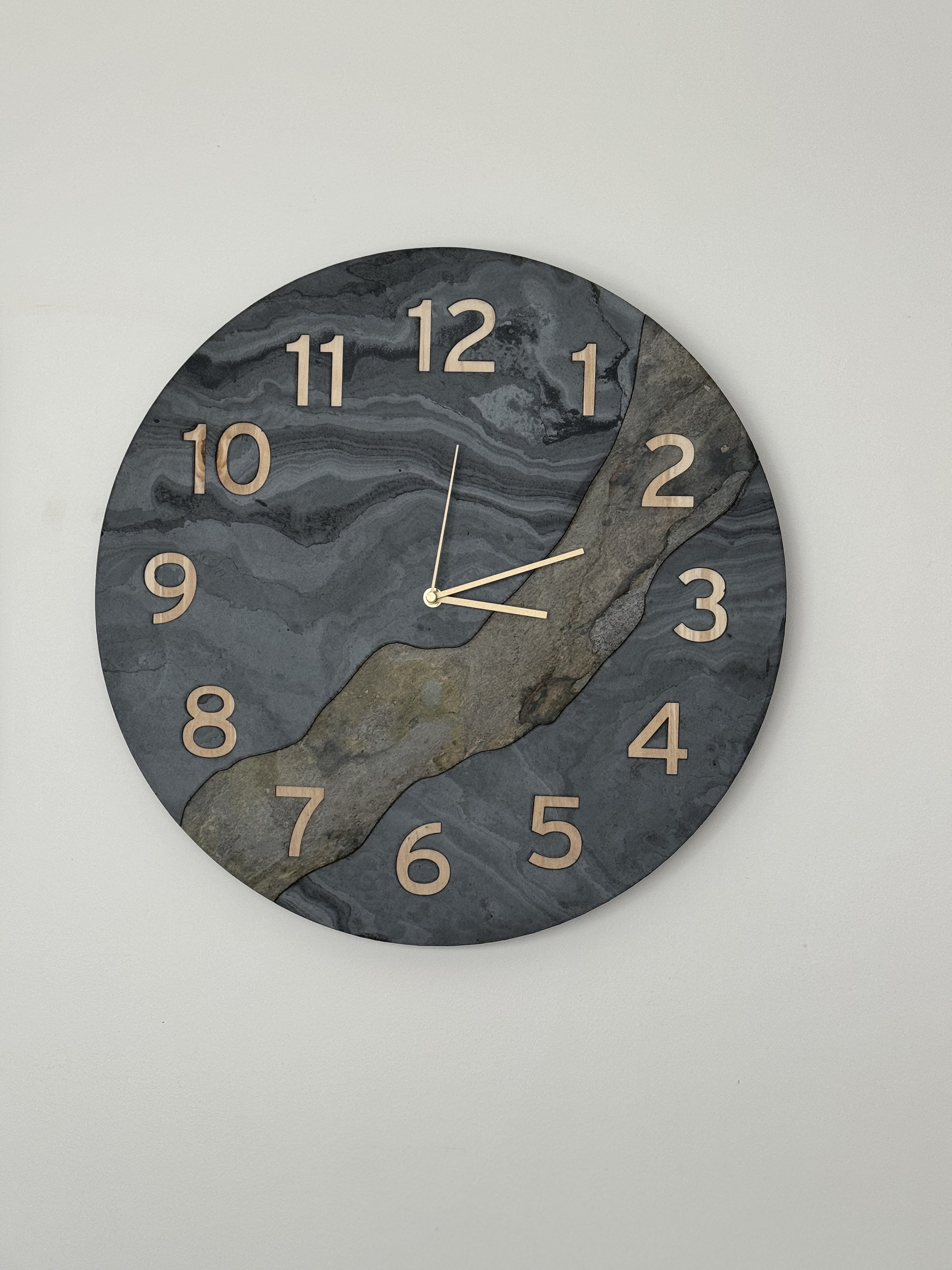 Greyish Slate type stone wall clock, beautiful decoration, Big size on request, clocks face. wall clock modern, Orologio, silent, wanduhr