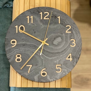 Black wall clock, great home decoration, unique gift, silent movement, big wall clock