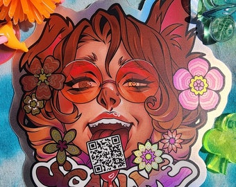 Scan Me Ramona holografische vinylsticker