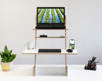 Modern wood adjustable standing desk