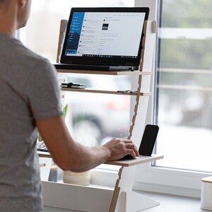 Plywood adjustable standing desk image 5