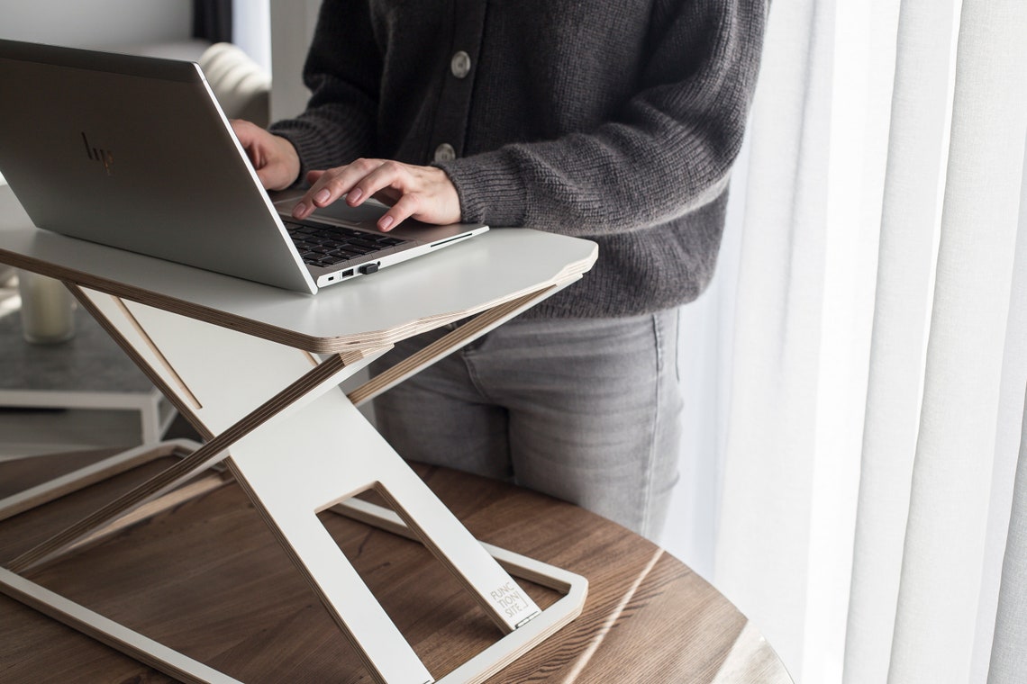 Modern Wood Standing Desk Converter Etsy