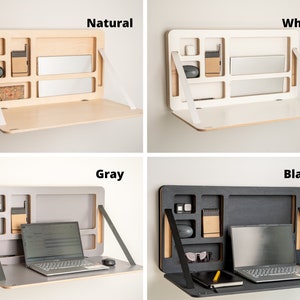 Wall Mounted Desk and Organizer Combo