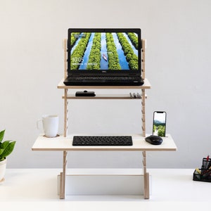 Plywood adjustable standing desk image 4