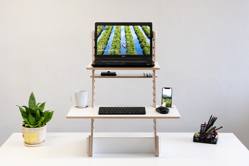 Plywood adjustable standing desk image 4