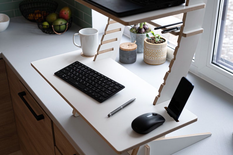 Plywood adjustable standing desk image 7