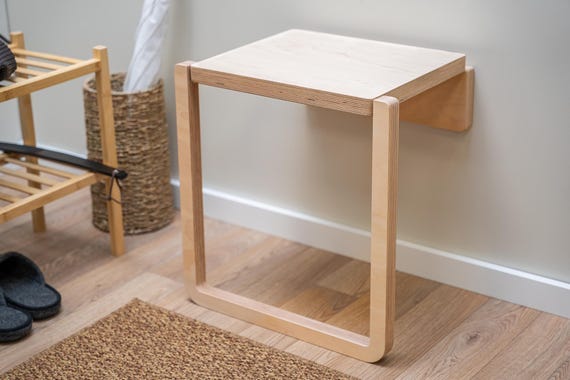 Wall Mounted Folding Chair – Space Saving Minimalist Seat for Entryway