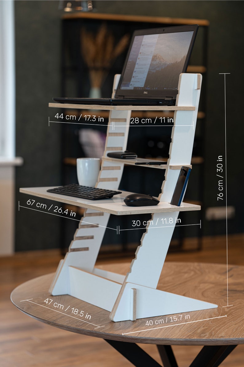 Plywood adjustable standing desk image 3