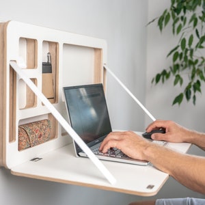Wall Mounted Desk and Organizer Combo