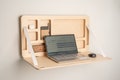 Floating Plywood Murphy Desk : Space saving Modern Elegance.