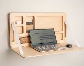 Floating Plywood Murphy Desk : Space saving Modern Elegance.